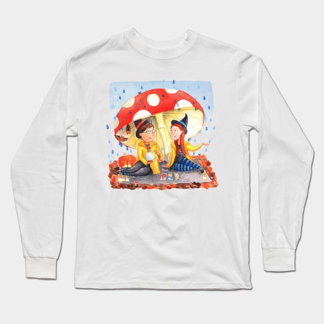 Witches Picnic Long Sleeve T-Shirt by Vicky Kuhn Illustration